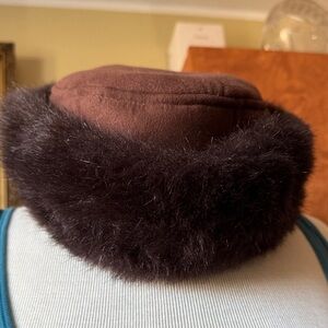 Chic Brown Fur-Trimmed Women's Hat